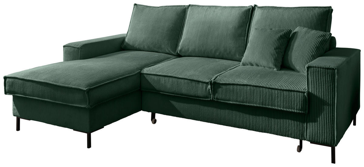 Freisteller von Livetastic ECKSOFA Dunkelgrün Cord.