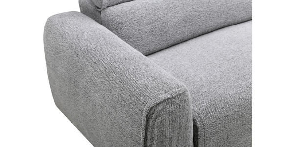 ECKSOFA in Mikrofaser Hellgrau  256/172 cm  - Hellgrau/Schwarz, Design, Textil/Metall (256/172cm) - Carryhome