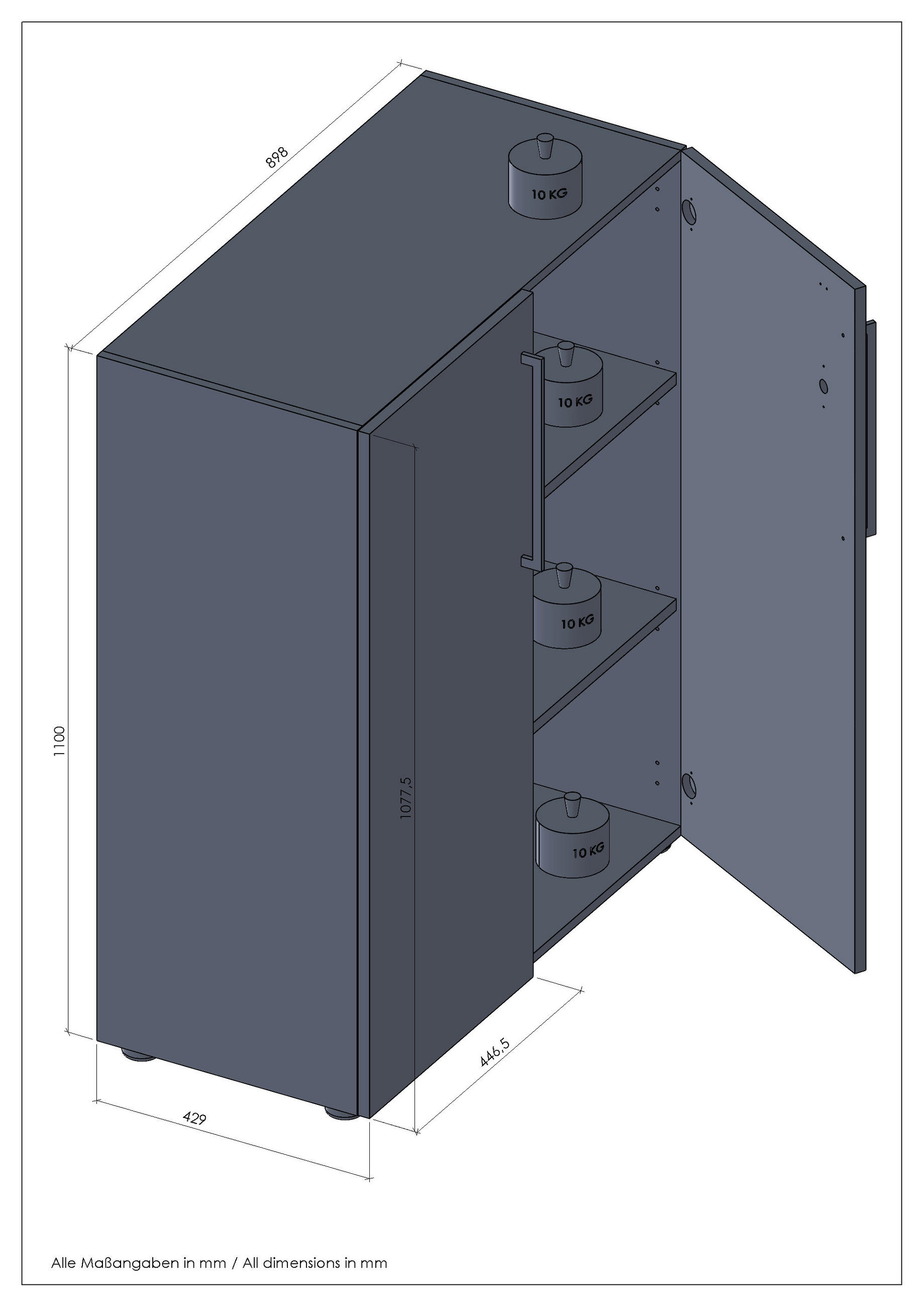 KOMMODE Colorado  in 89,8/110/42,9 cm  - Silberfarben/Schwarz, MODERN, Holzwerkstoff/Kunststoff (89,8/110/42,9cm) - Novel
