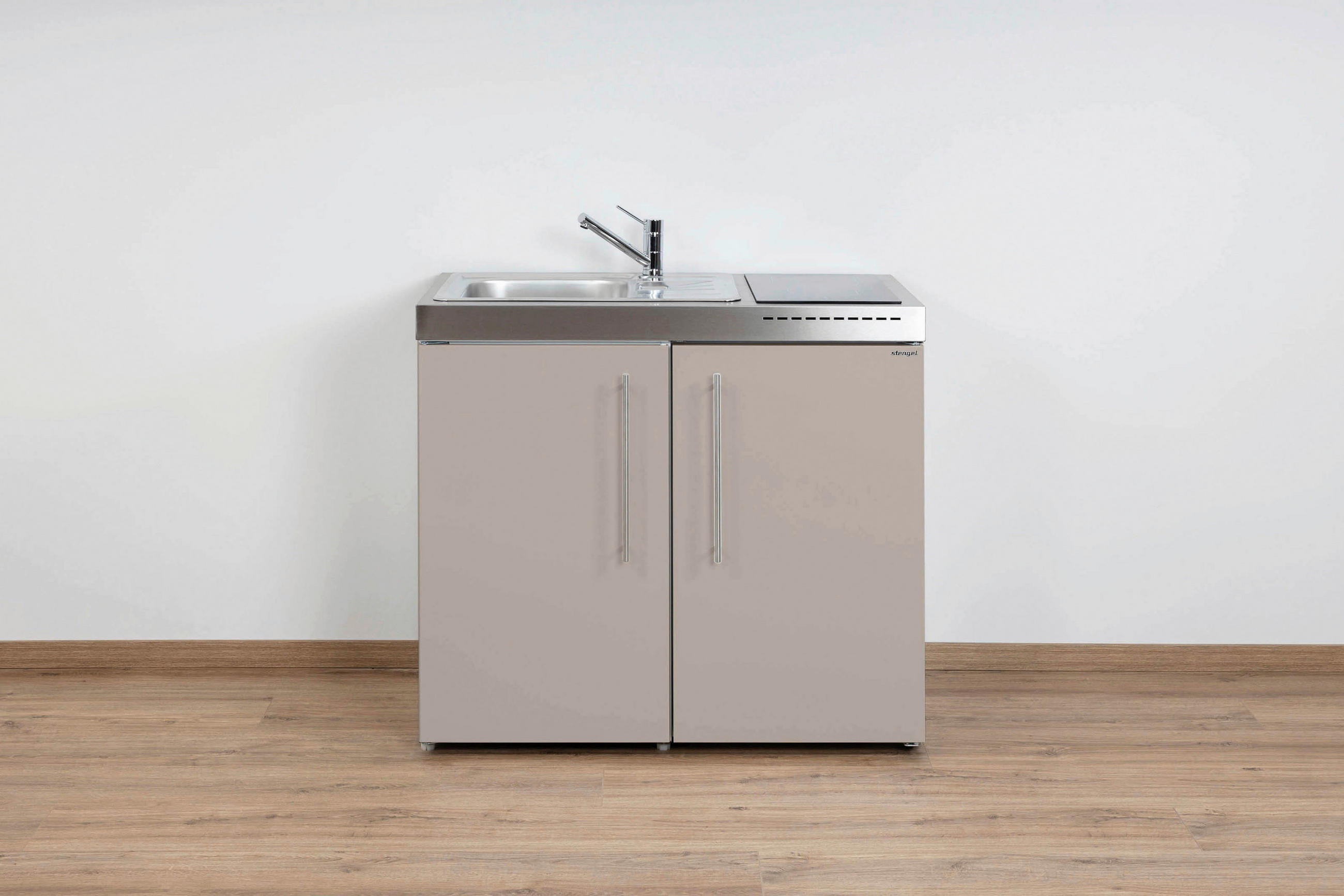 MINIKÜCHE  100/89/60 cm  in Sandfarben  - Sandfarben/Edelstahlfarben, Basics, Metall (100/89/60cm)