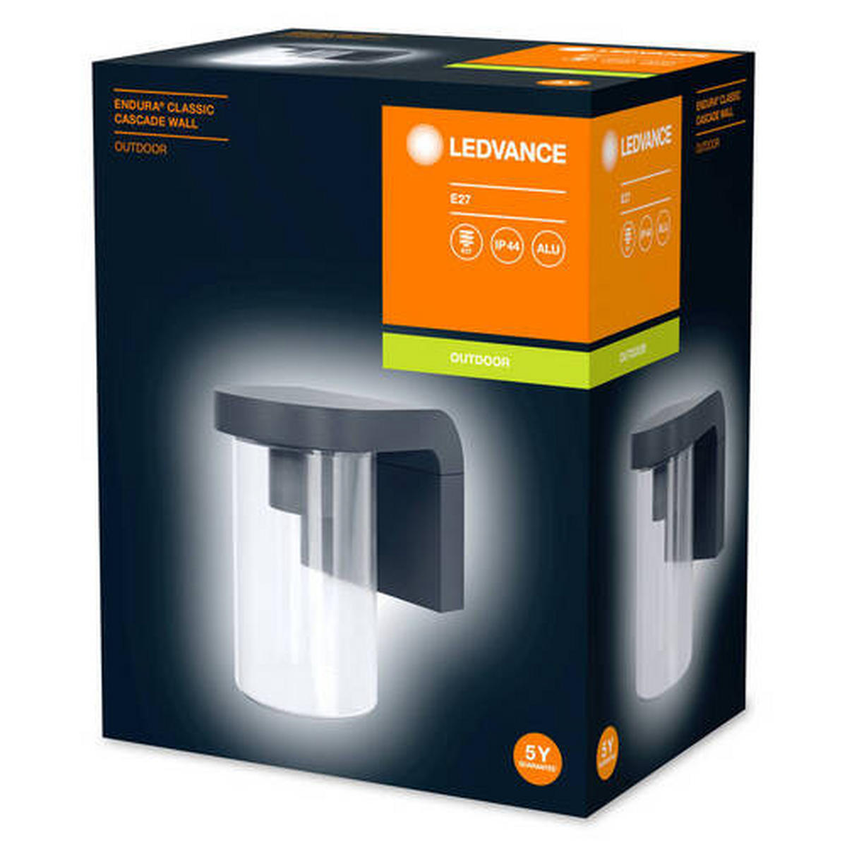 AUßENWANDLEUCHTE   - Klar/Anthrazit, Basics, Glas/Metall (16cm) - Ledvance