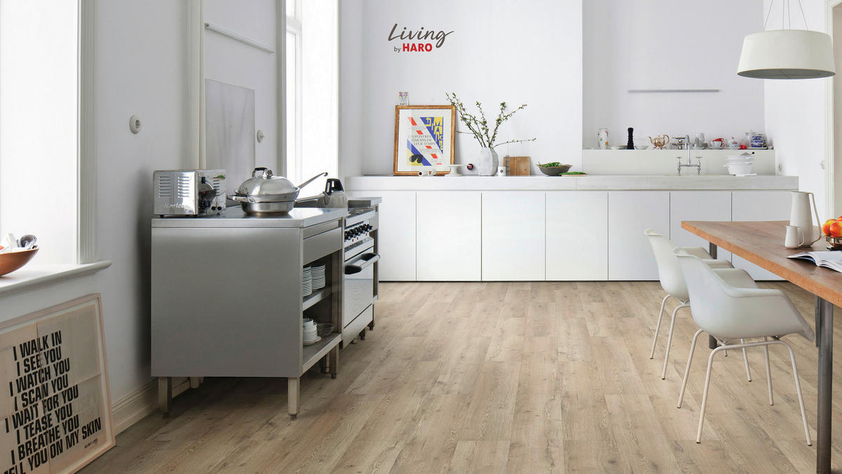 DESIGNBODEN Hydrostar Eiche Palermo  per  m² - Eichefarben/Graubraun, Design, Holzwerkstoff (128.2/23.5/0.65cm) - Living by HARO