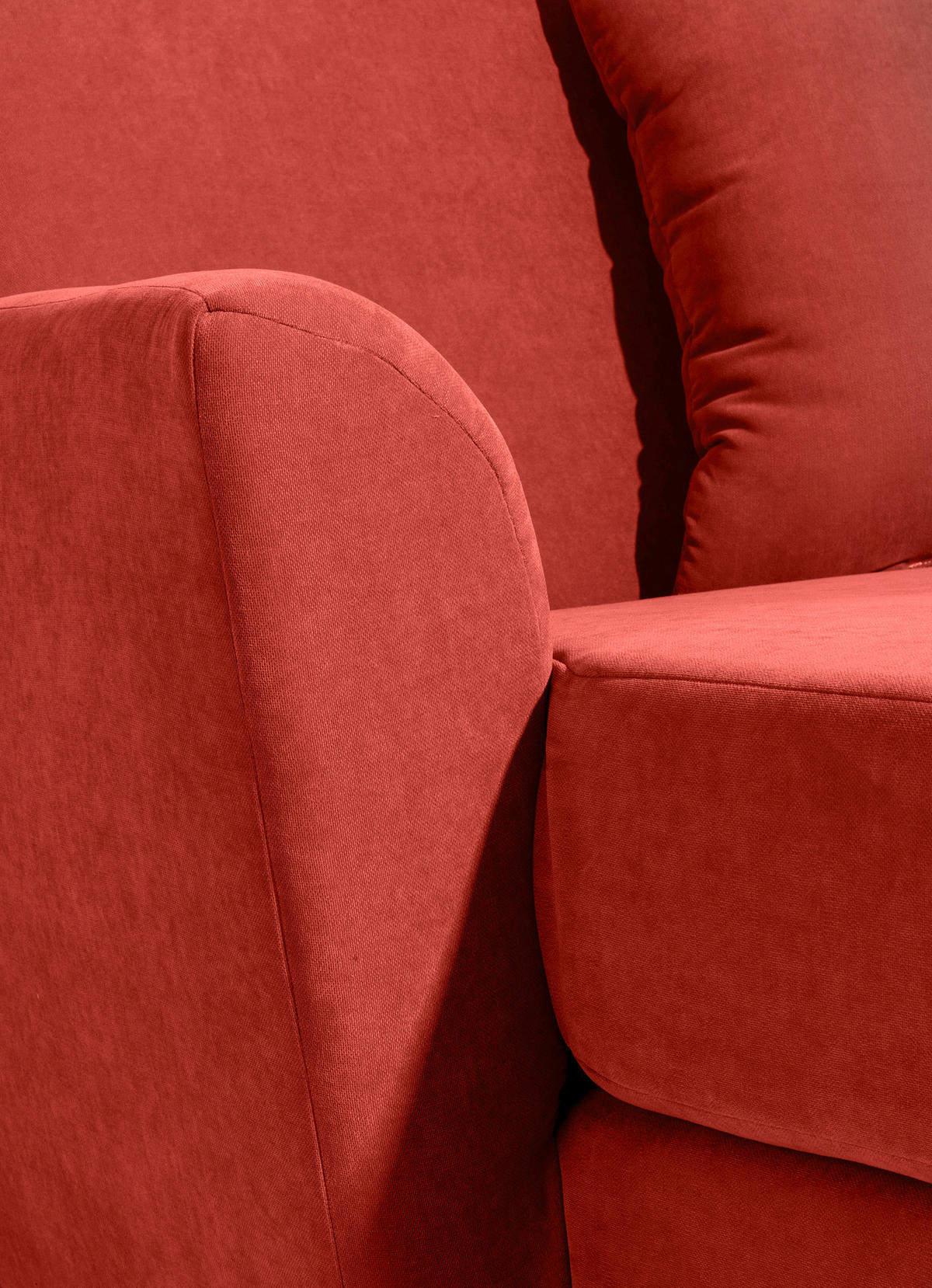 XXL-SESSEL in Velours Terracotta  - Terracotta/Naturfarben, Modern, Holz/Holzwerkstoff (136/107/142cm) - Max Winzer