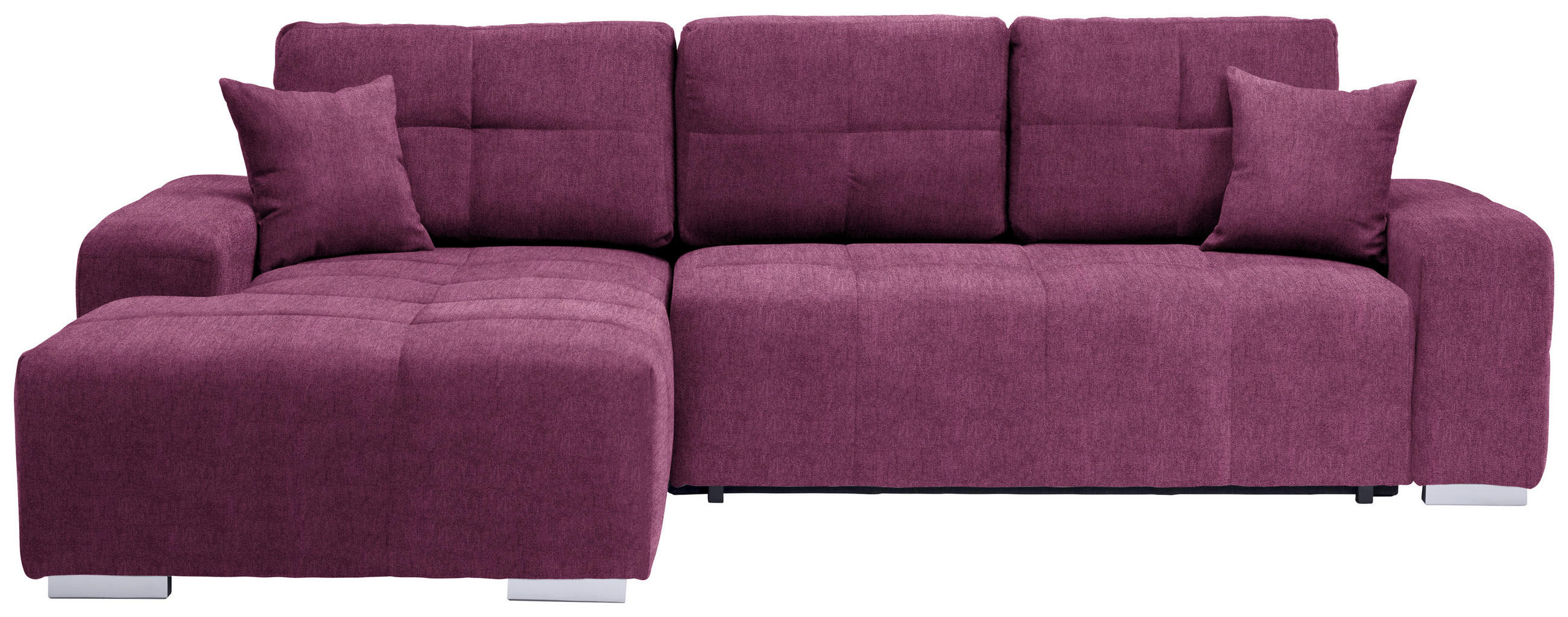 ECKSOFA in Webstoff Beere  194/280 cm  - Beere/Silberfarben, Design, Kunststoff/Textil (194/280cm) - Carryhome