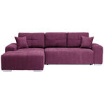 ECKSOFA in Webstoff Beere  194/280 cm  - Beere/Silberfarben, Design, Kunststoff/Textil (194/280cm) - Carryhome