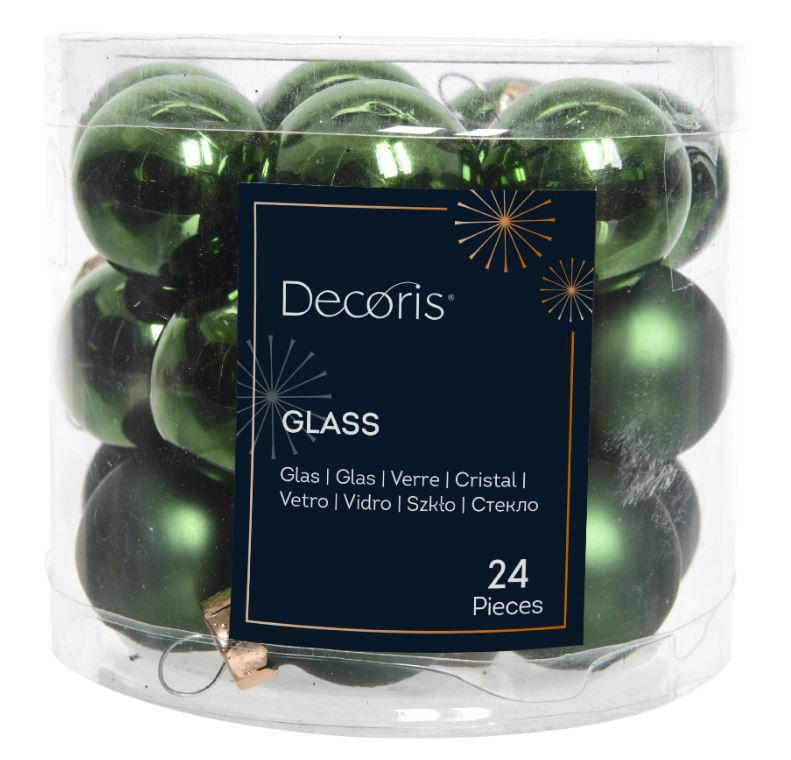 CHRISTBAUMKUGEL-SET 2,5 cm 24-teilig  - Pinienfarben, KONVENTIONELL, Glas (2,5cm)