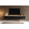 LOWBOARD D180  in 180/30/33 cm  - Schwarz Hochglanz/Eiche Wotan, Lifestyle, Holzwerkstoff/Kunststoff (180/30/33cm) - P & B