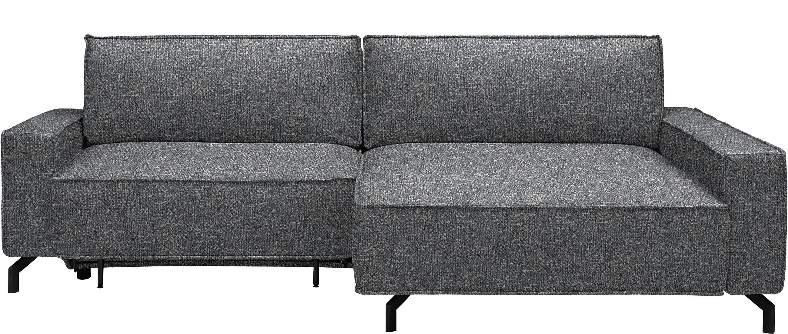 ECKSOFA Mikrovelours Grau  - Schwarz/Grau, Design, Textil (246/164cm) - Sedda