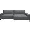 ECKSOFA Mikrofaser Grau  - Schwarz/Grau, Design, Textil (246/164cm) - Sedda