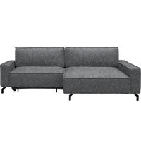 ECKSOFA Mikrovelours Grau  - Schwarz/Grau, Design, Textil (246/164cm) - Sedda