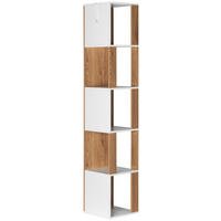 ECKREGAL - Naturfarben/Weiß, Design, Holzwerkstoff (34/185/34cm) - MID.YOU