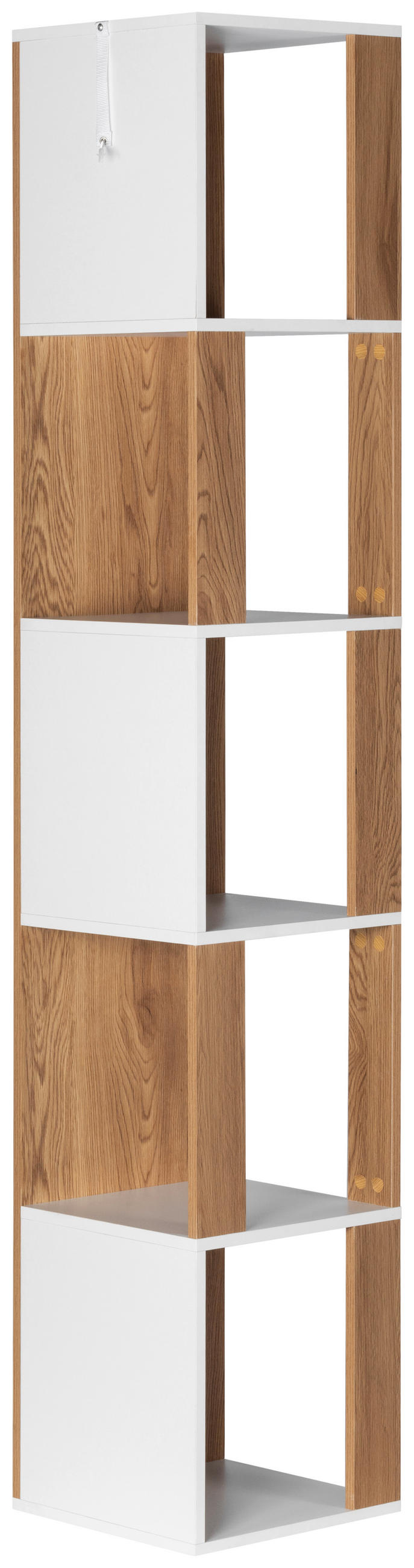 ECKREGAL - Naturfarben/Weiß, Design, Holzwerkstoff (34/185/34cm) - MID.YOU