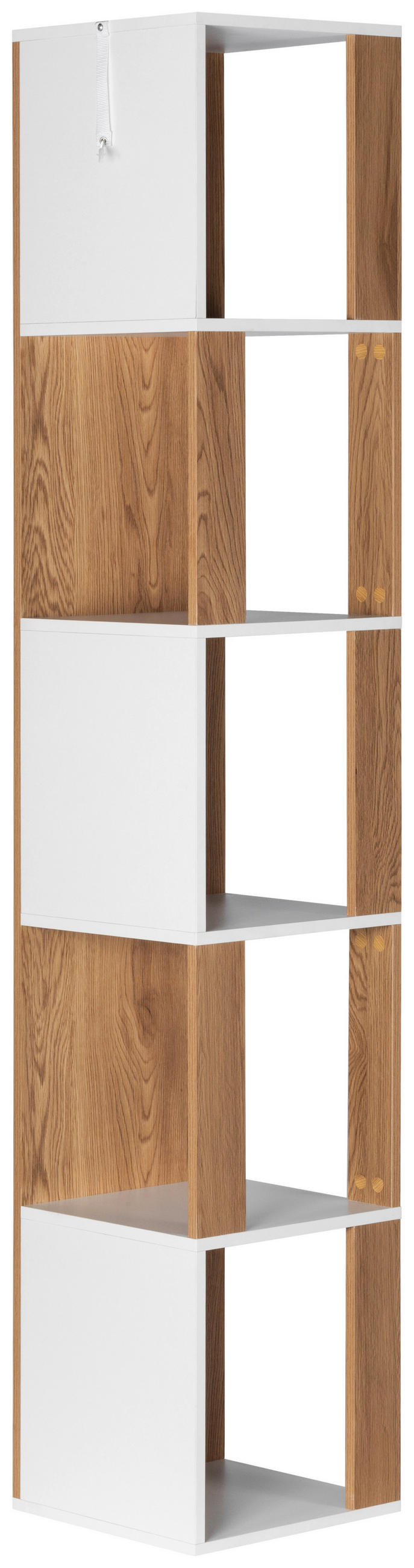 MID.YOU ROHOVÝ REGÁL, přírodní barvy, bílá, 34/185/34 cm