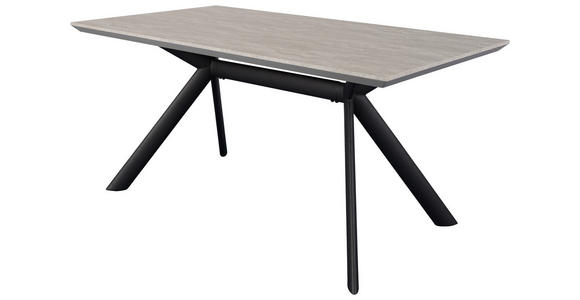ESSTISCH in Metall, Holzwerkstoff 160/90/76 cm - Hellgrau/Schwarz, Design, Holzwerkstoff/Metall (160/90/76cm) - Novel
