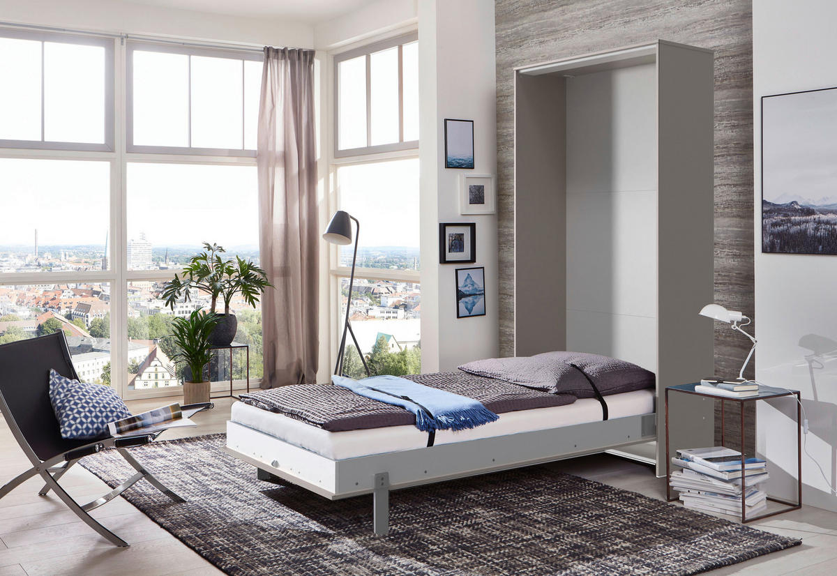 SCHRANKBETT 140/200 cm  in Sahara Lattenrostinkl.  - Alufarben/Sahara, KONVENTIONELL, Holz/Metall (140/200cm) - MID.YOU