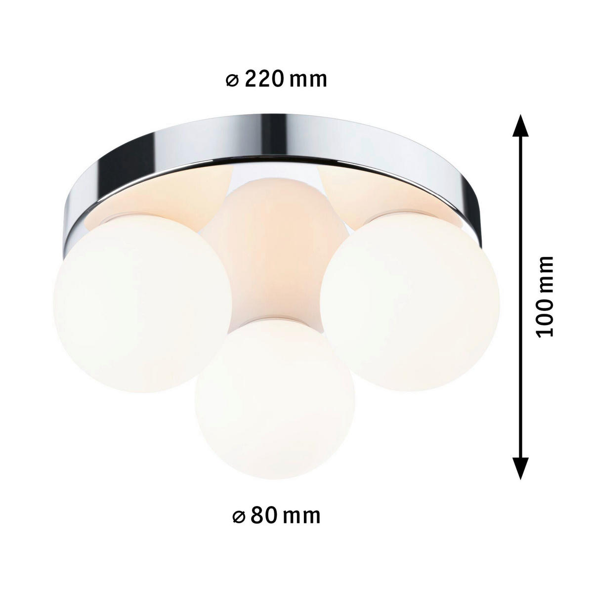 BADEZIMMER-WANDLEUCHTE Gove 22,0/10,0 cm   - Chromfarben/Weiß, Basics, Glas/Metall (22,0/10,0cm) - Paulmann