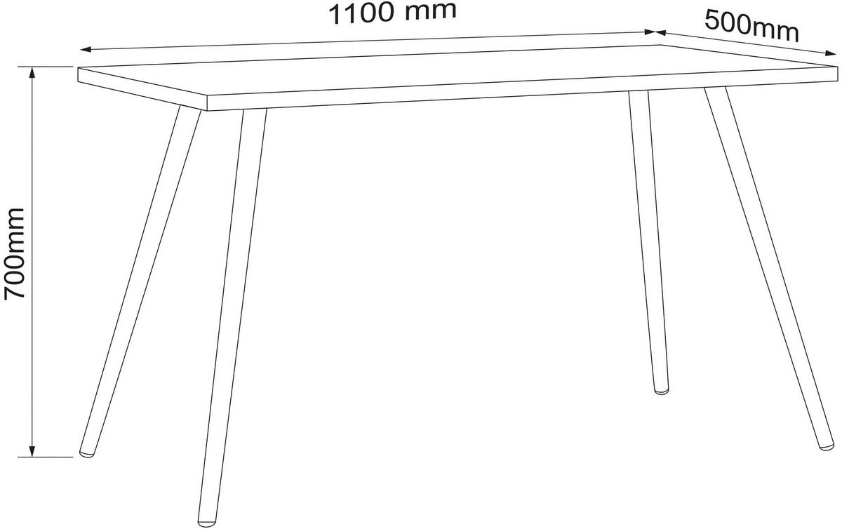 SCHREIBTISCH 110/50/70 cm Weiß, Honigeiche  - Honigeiche/Schwarz, Design, Holzwerkstoff/Metall (110/50/70cm) - P & B