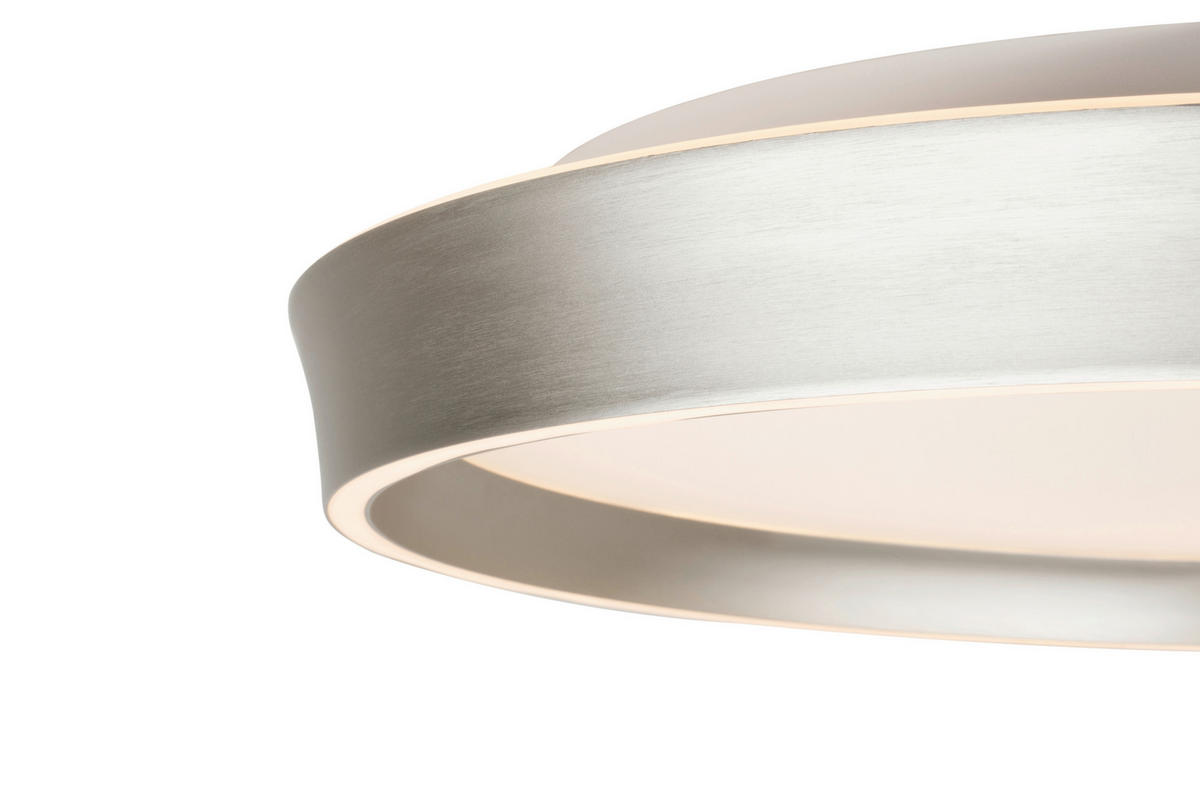LED-DECKENLEUCHTE 49/8 cm  - Weiß/Nickelfarben, Design, Kunststoff/Metall (49/8cm) - Dieter Knoll