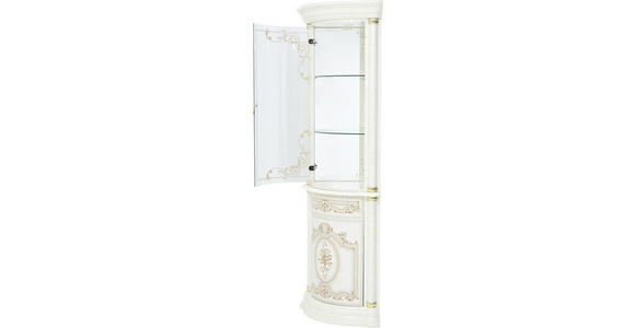 ECKVITRINE in Beige - Beige/Goldfarben, LIFESTYLE, Glas/Holzwerkstoff (56/205/56cm) - Cantus