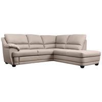ECKSOFA Sandfarben Lederlook Rücken echt  - Sandfarben, Design, Kunststoff/Textil (245/225cm) - Livetastic