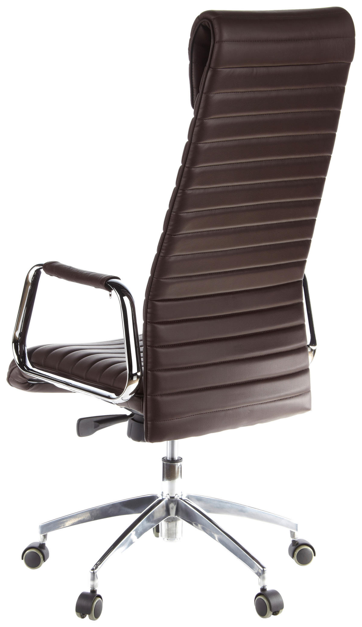 DREHSTUHL Lederlook Silberfarben, Dunkelbraun  - Dunkelbraun/Silberfarben, MODERN, Leder/Kunststoff (59/139/50cm) - MID.YOU