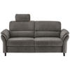 3-SITZER-SOFA in Mikrofaser Graubraun  - Graubraun/Schwarz, Modern, Holz/Textil (192/90/89cm) - Livetastic