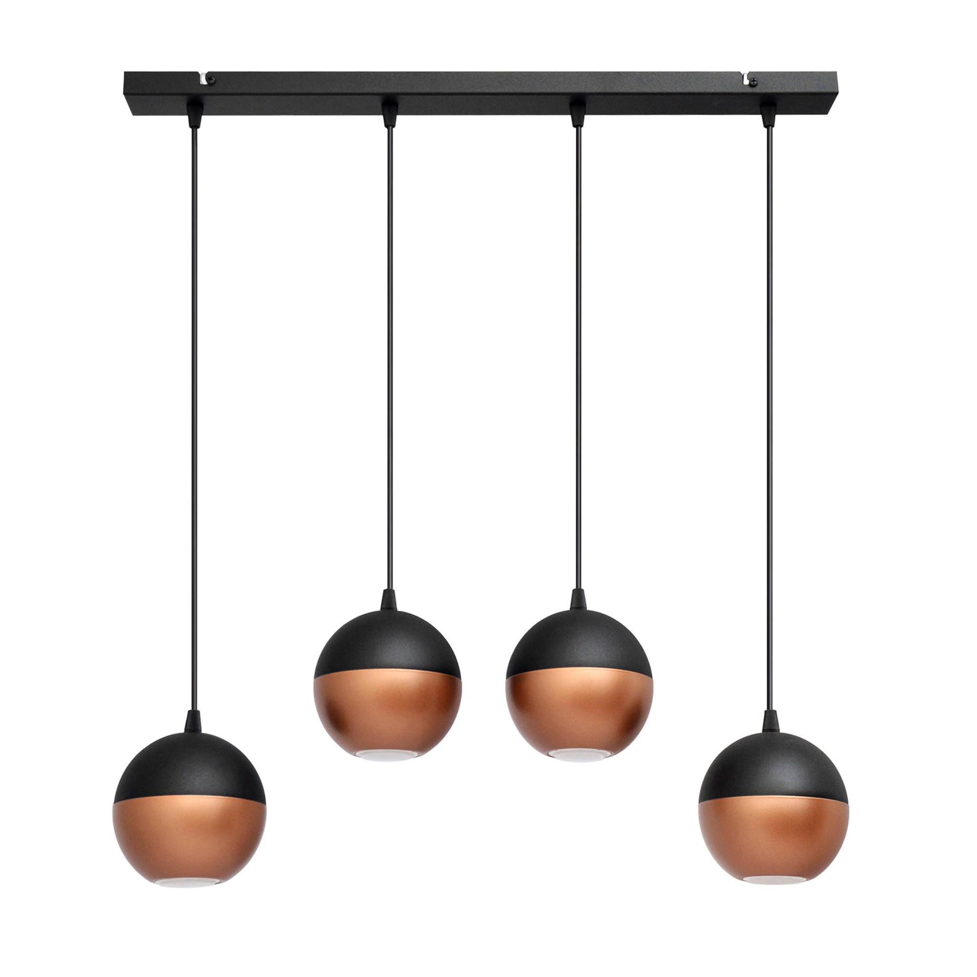 XXXLutz Hängeleuchte Midway Schwarz, Kupfer 12x80x65 cm