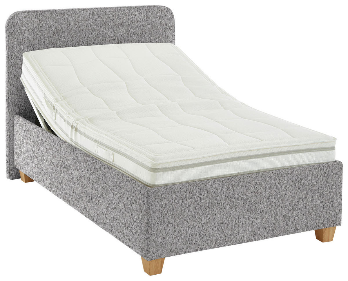 POLSTERBETT 120/200 cm  in Hellgrau  - Weiss/Hellgrau, Konventionell, Holz/Textil (120/200cm) - Beldomo - Sleep