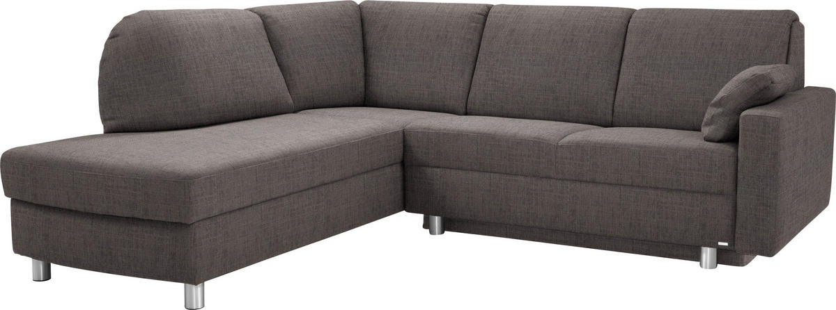 ECKSOFA in Chenille Grau  208/227 cm  - Alufarben/Grau, KONVENTIONELL, Textil/Metall (208/227cm) - Sedda