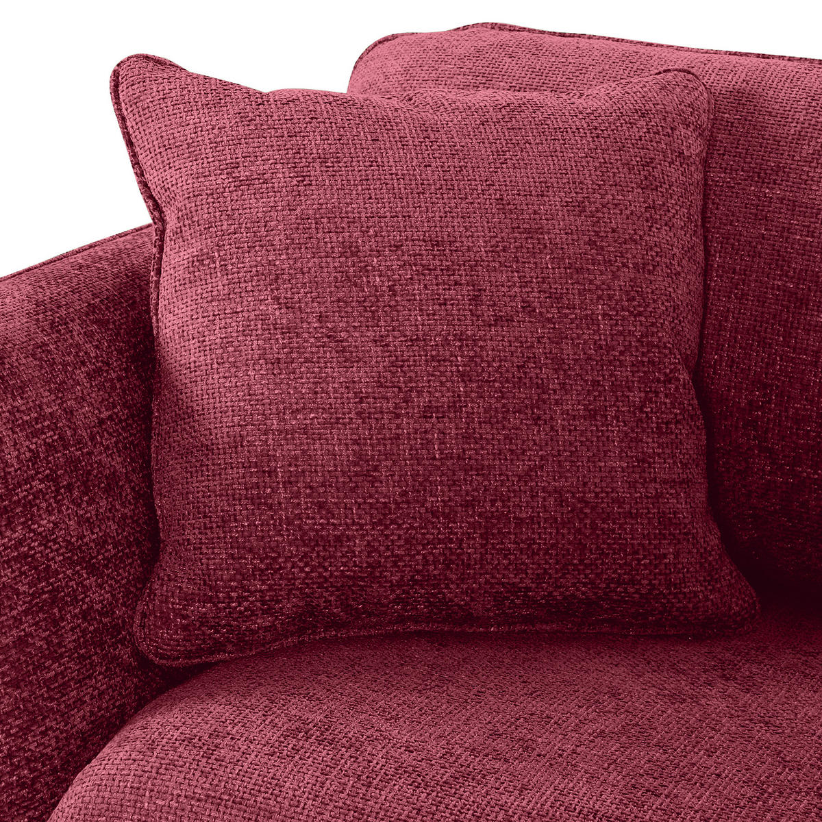 2-SITZER-SOFA in Chenille Bordeaux  - Bordeaux/Schwarz, Konventionell, Textil/Metall (190/70/98cm) - Carryhome