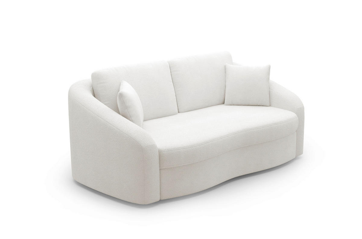 2,5-SITZER in Flachgewebe Weiss  - Weiss/Schwarz, Modern, Kunststoff/Textil (196/88/107cm) - Sit & More
