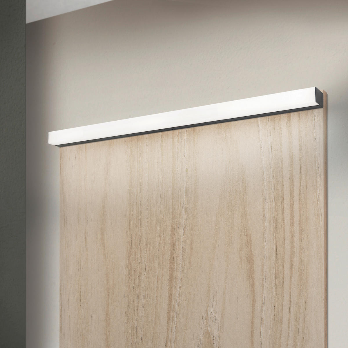 SPIEGELLEUCHTE Horizon   - Schwarz/Weiß, KONVENTIONELL, Kunststoff/Metall (90/4/5,8cm)