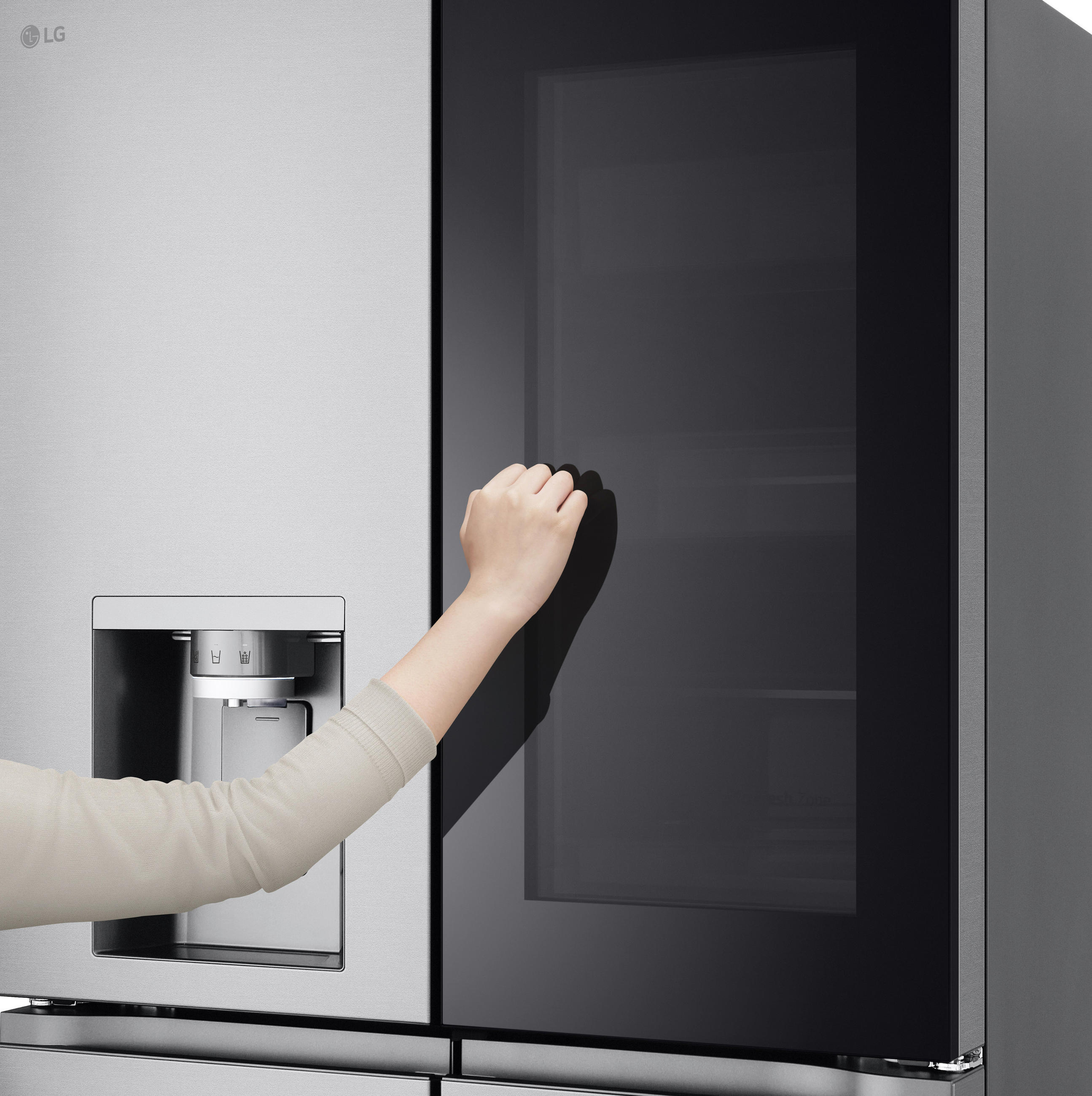 Thumbnail - LG Multi-Door InstaView® Multi-Door, Edelstahl, Metall, Kunststoff, Glas, 6 Schublade(n),2 Schublade(n) Schubladen, E, 9...