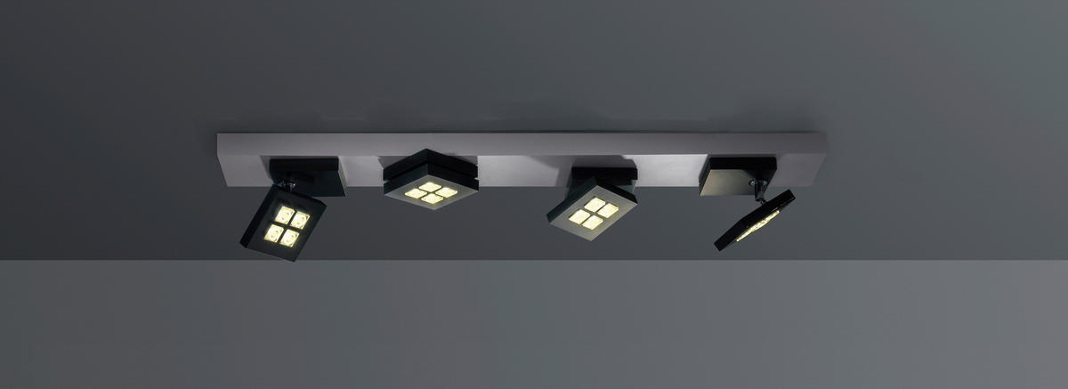LED-DECKENLEUCHTE 72/10/10,5 cm   - Alufarben, Design, Metall (72/10/10,5cm) - BOPP