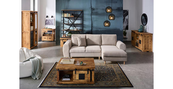 ECKSOFA in Webstoff Beige 250/145 cm - Beige/Naturfarben, KONVENTIONELL, Holz/Textil (250/145cm) - Carryhome