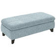 HOCKER in Textil Pastellblau  - Pastellblau/Schwarz, KONVENTIONELL, Textil/Metall (60/45/60cm) - Carryhome