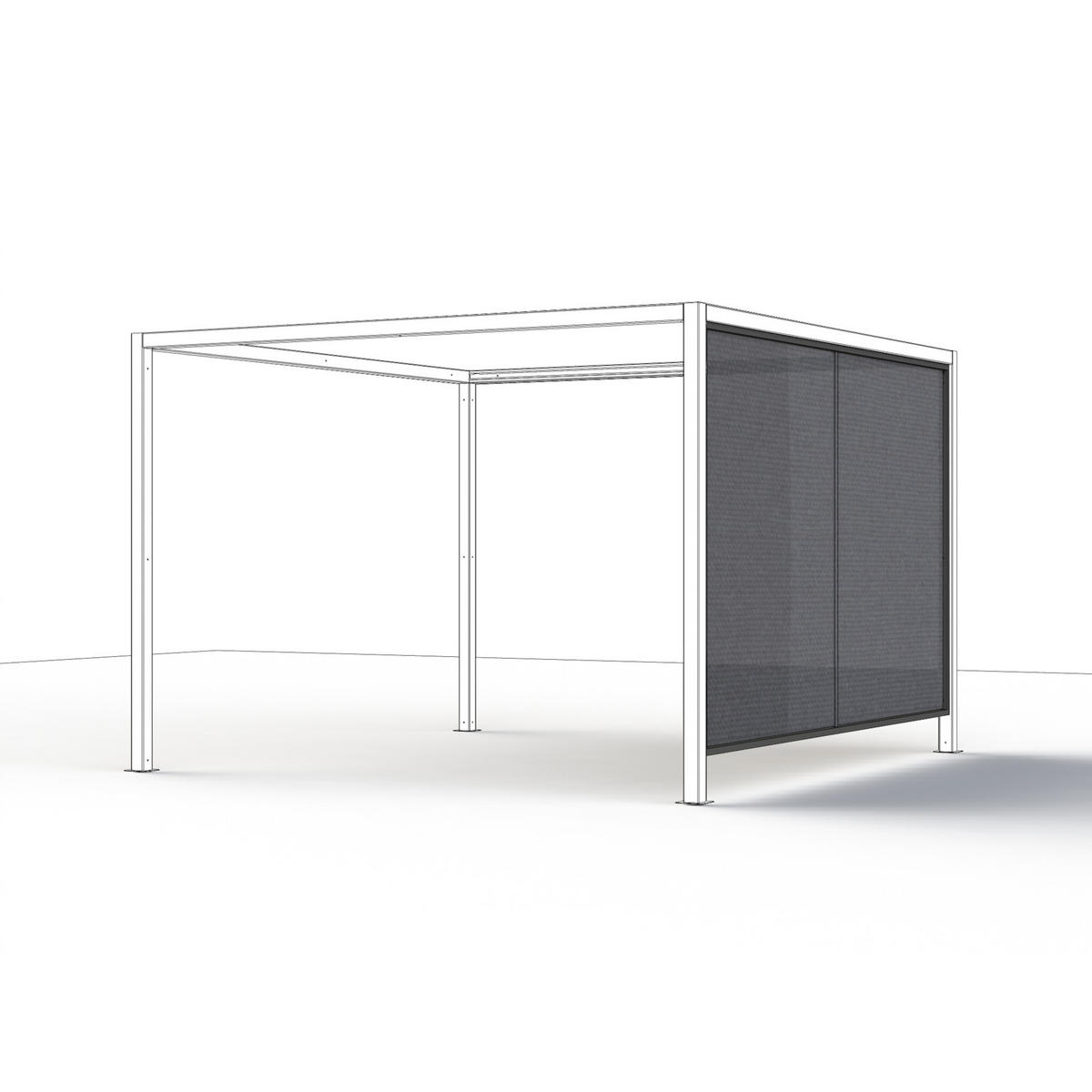 PAVILLON-SEITENTEIL 300/210/0,5 cm   - Anthrazit, Basics, Textil/Metall (300/210/0,5cm) - Siena Garden