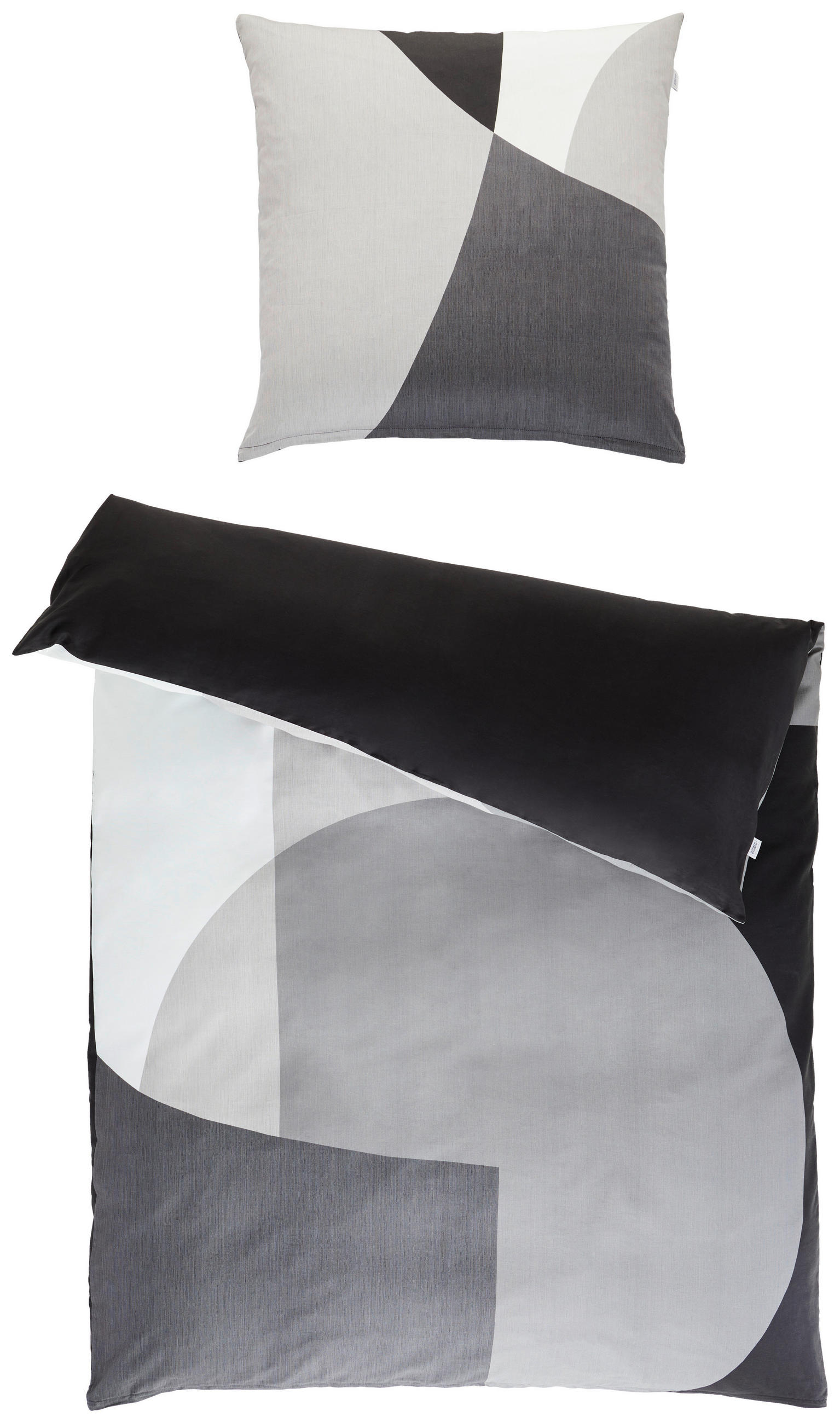 WENDEBETTWÄSCHE SW-Bold Satin 135/200 cm  - Dunkelgrau/Anthrazit, Design, Textil (135/200cm) - Schöner Wohnen