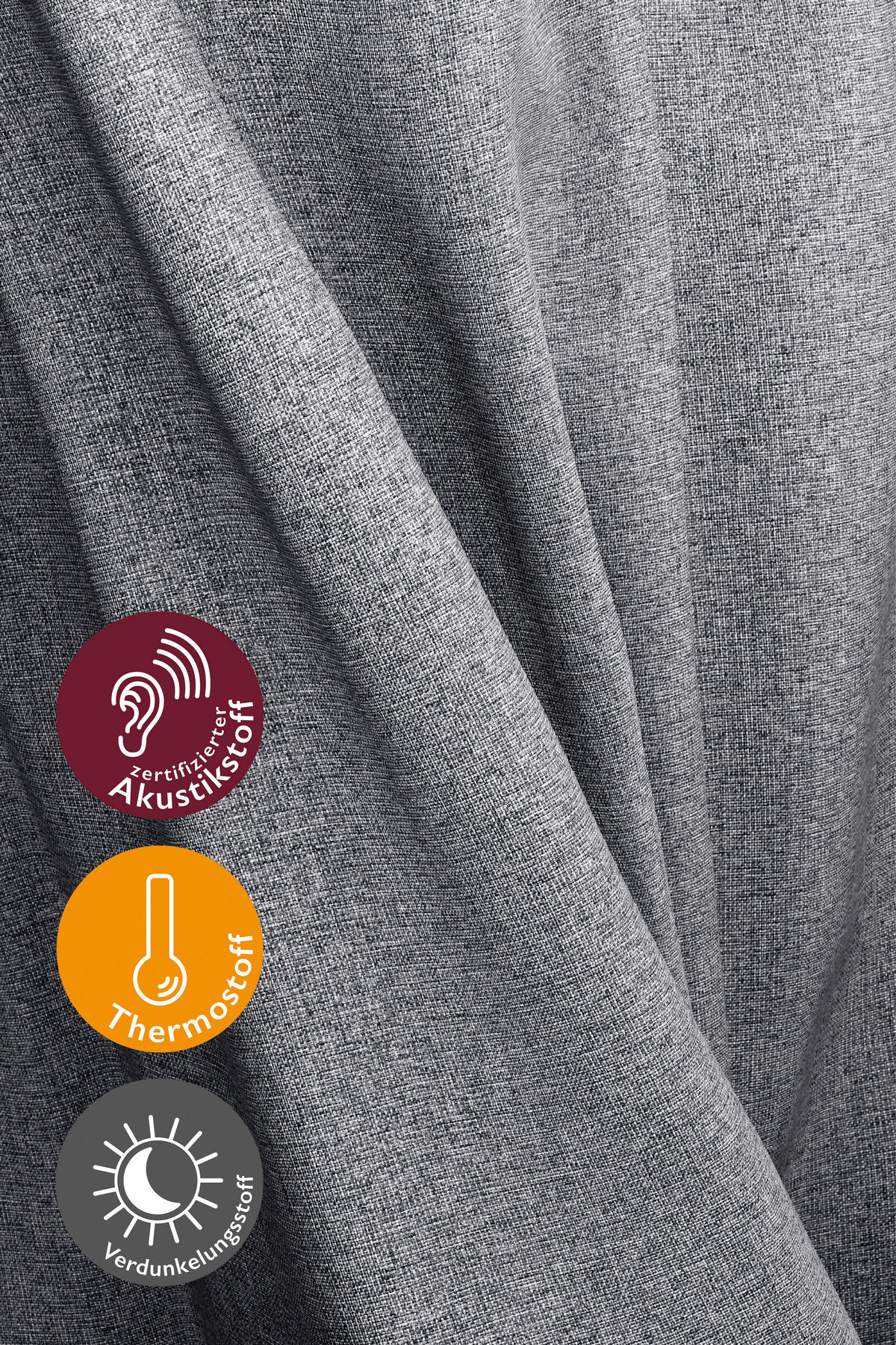 VERDUNKELUNGSVORHANG black-out (lichtundurchlässig)  - Grau, Basics, Textil (135/270cm) - Fuggerhaus