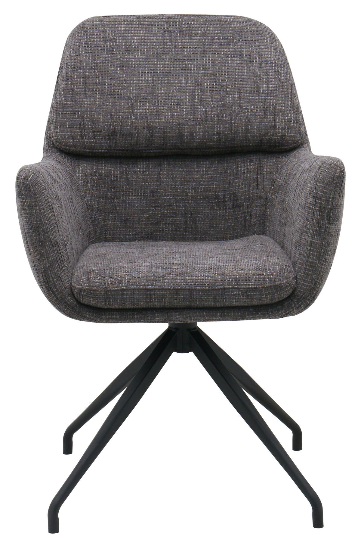ARMLEHNSTUHL  Sitzfläche 360° drehbar, automatische Rückholfunktion Webstoff  Grau, Schwarz  - Schwarz/Grau, MODERN, Textil/Metall (58/89/67cm) - Livetastic