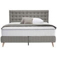 BOXSPRINGBETT 160/200 cm  in Hellgrau  - Hellgrau, Design, Holz/Textil (160/200cm) - Carryhome