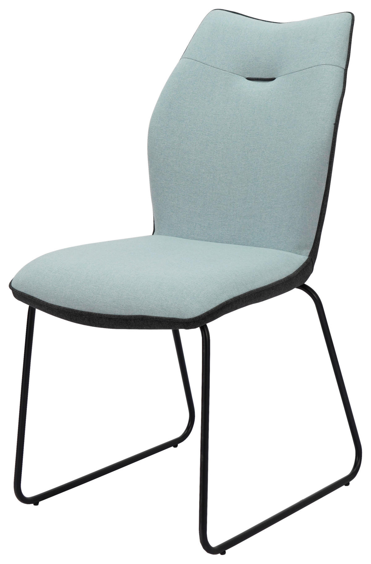 STUHL - Dunkelgrau/Schwarz, Design, Textil/Metall (46/90,5/65cm) - Novel