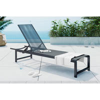 GARTENLIEGE 190/34/60 cm  - Anthrazit/Grau, MODERN, Kunststoff/Metall (190/34/60cm) - Ambia Garden