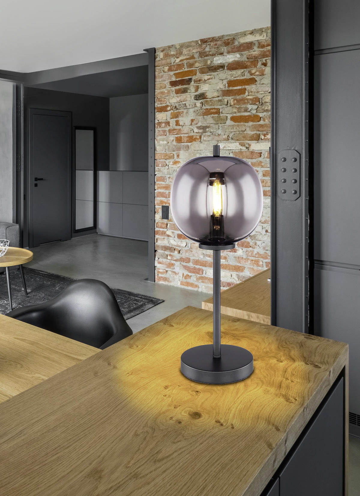 BORDSLAMPA 18,5/45 cm   - svart, Design, metall/glas (18,5/45cm) - Dieter Knoll