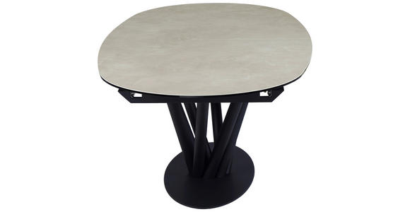 ESSTISCH Schwarz, Taupe oval  ausziehbar  - Taupe/Schwarz, Design, Glas/Keramik (210-260/110/76cm) - Belluti