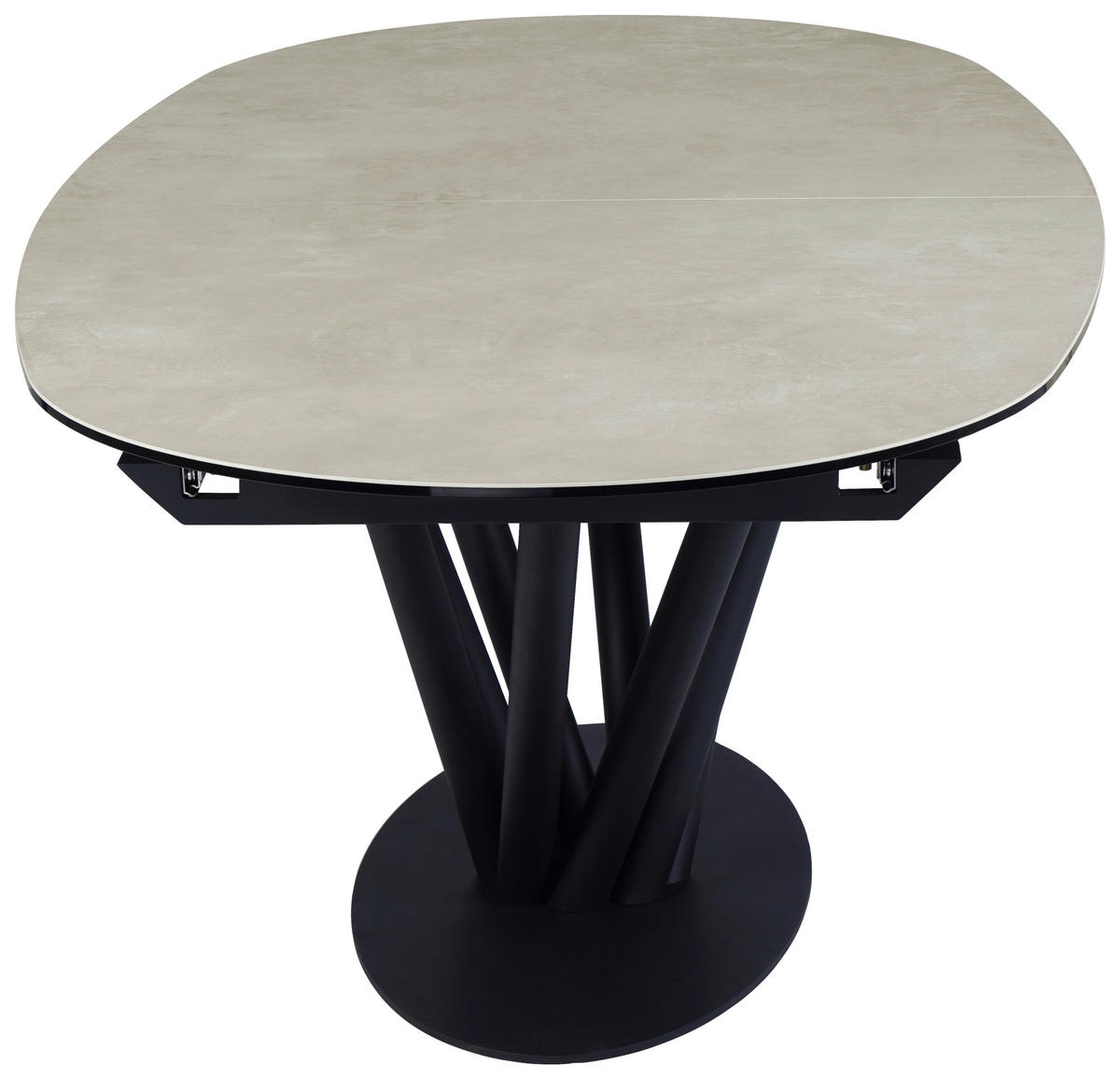 ESSTISCH in Metall, Glas, Keramik 210-260/110/76 cm  - Taupe/Schwarz, Design, Glas/Keramik (210-260/110/76cm) - Belluti