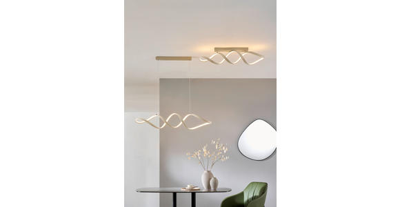 LED-HÄNGELEUCHTE 100/22/120 cm - Sandfarben, Design, Kunststoff/Metall (100/22/120cm) - Novel