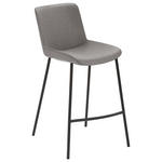 BARHOCKER Flachgewebe Grau Stahl  - Schwarz/Grau, Design, Textil/Metall (48/93/50cm) - Novel