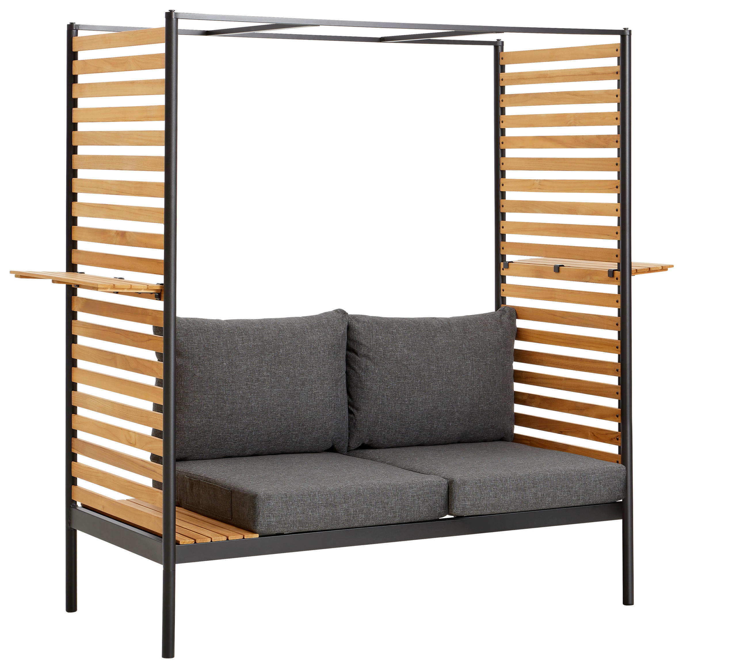 BALKONSET - Anthrazit/Schwarz, Design, Holz/Textil (169/170,5/77cm) - Ambia Garden