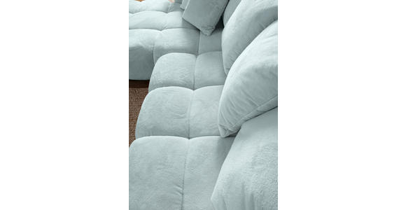 ECKSOFA  in Plüsch Mintgrün Zierkissen, Rückenkissen, Rücken echt  190/288 cm  - Dunkelbraun/Mintgrün, KONVENTIONELL, Holz/Textil (190/288cm) - Carryhome